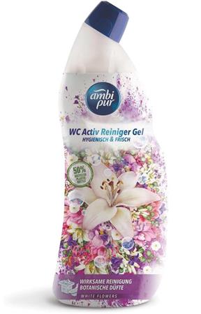 WC tisztító gél, 750 ml, AMBI PUR, fehér virágok